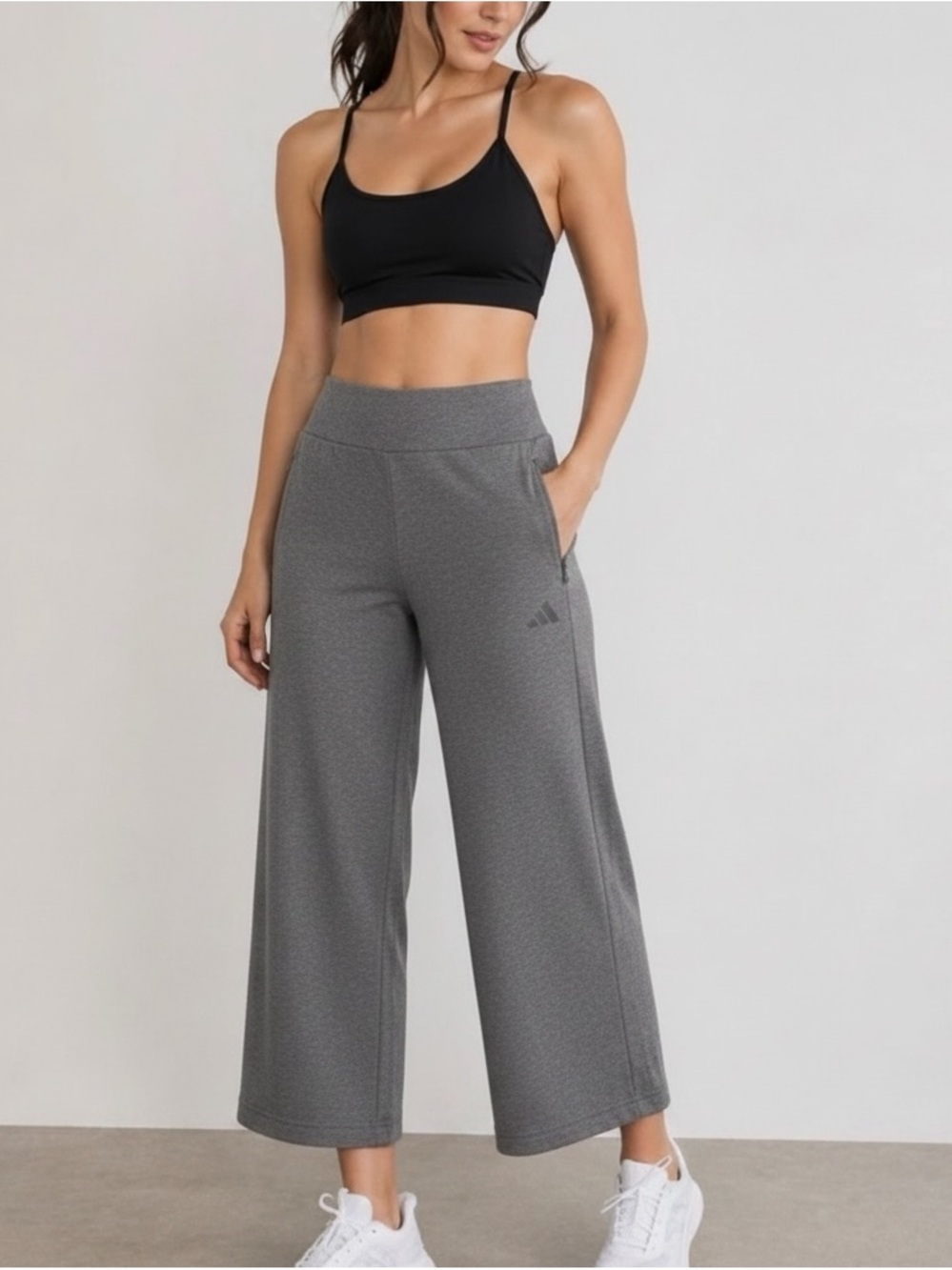 Adidas High Rise Wide Leg Cropped Pants